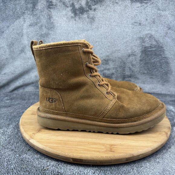 UGG Shoes - UGG Boots Womens Size 6 Brown Suede Shearling Lined Lace Zip Ankle Booties